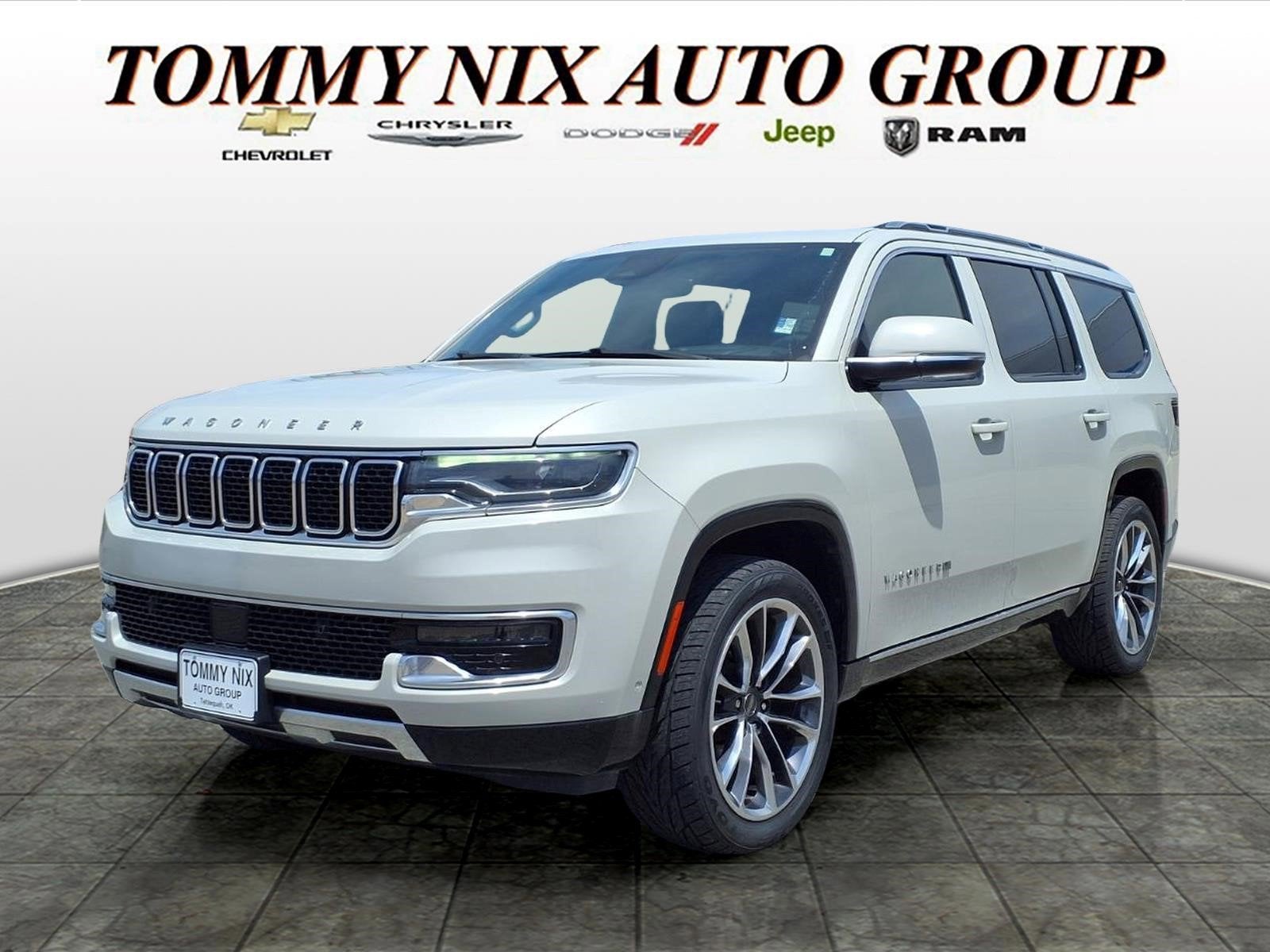 2022 Jeep Wagoneer Series III in Luxury White — front three-quarter view