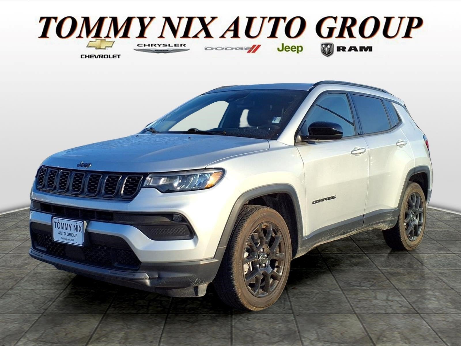 2026 Jeep Compass Latitude in Silver — front three-quarter view