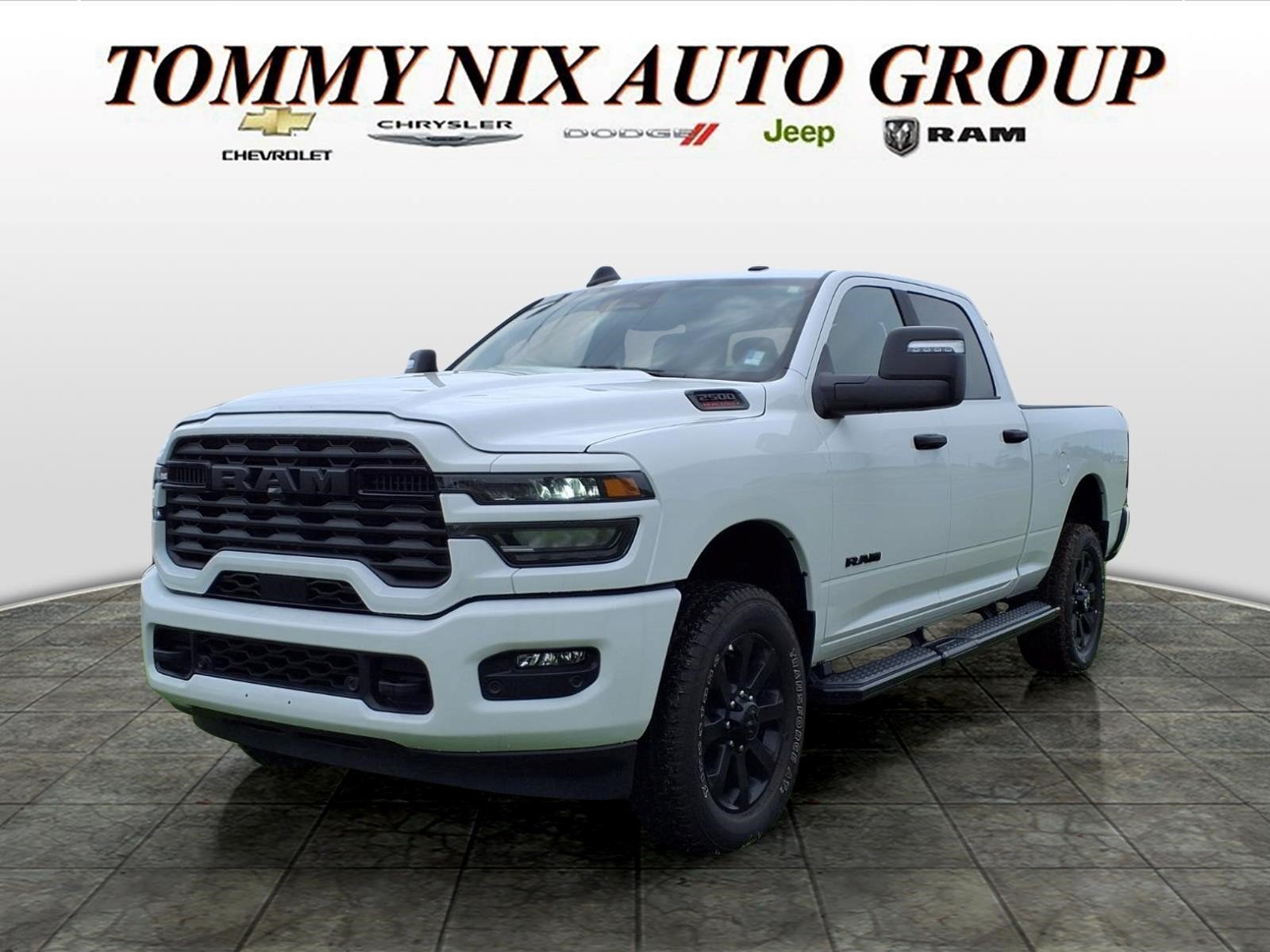 2025 RAM 2500 Big Horn in White — front three-quarter view