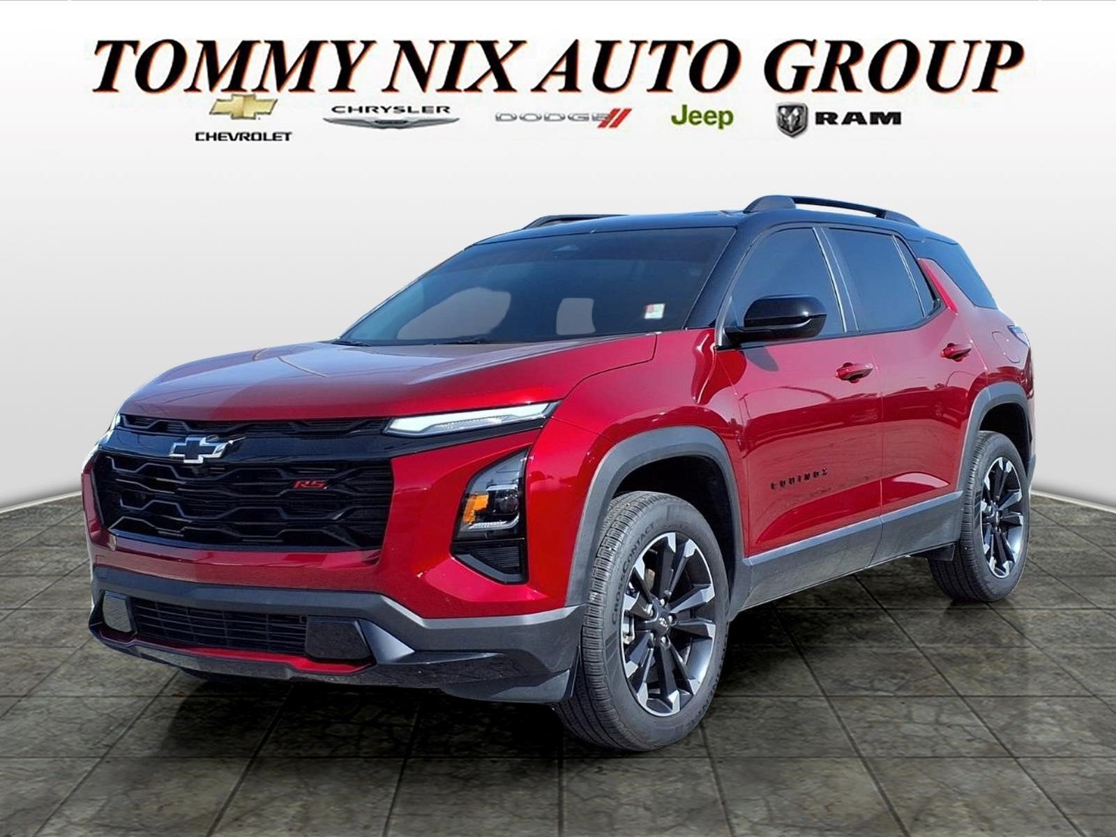 2025 Chevrolet Equinox RS in Radiant Red Tintcoat — front three-quarter view