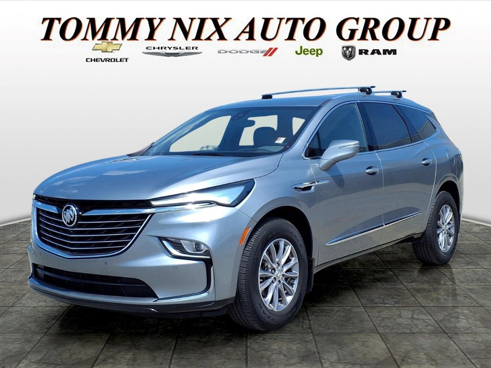 2023 Buick Enclave Premium in Moonstone Gray Metallic — front three-quarter view