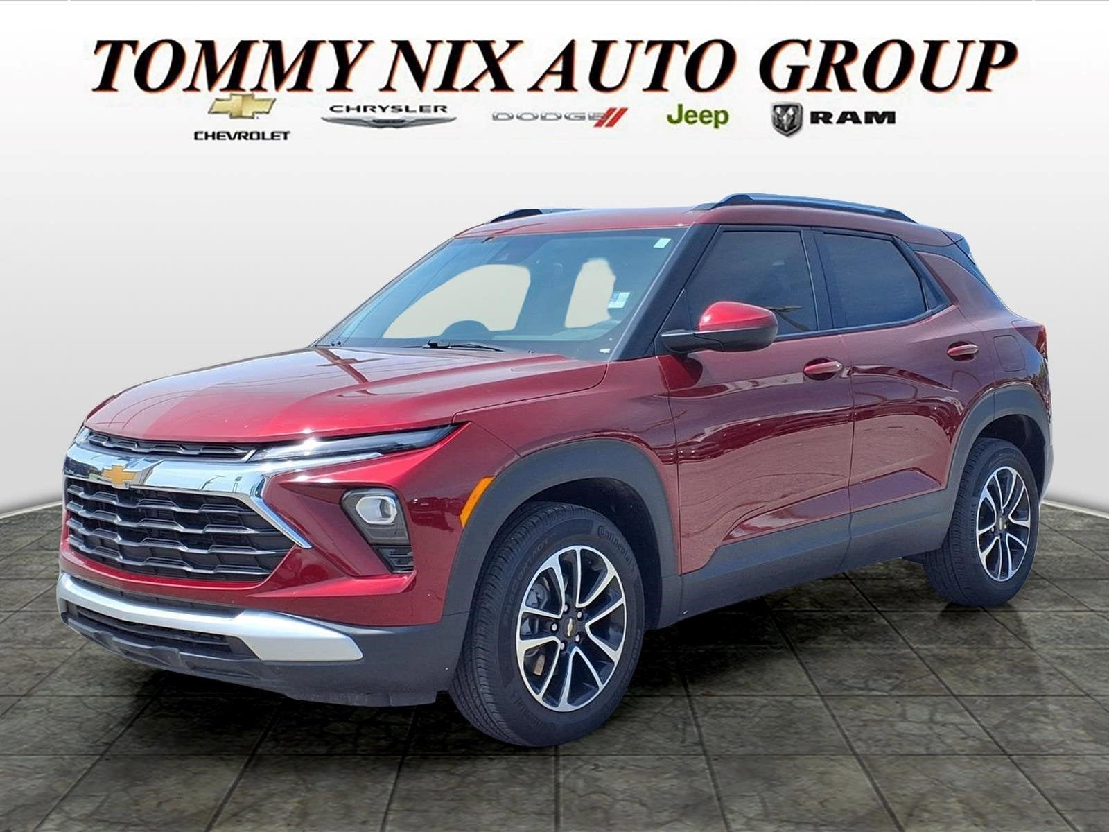 2024 Chevrolet Trailblazer LT in Crimson Metallic — front three-quarter view