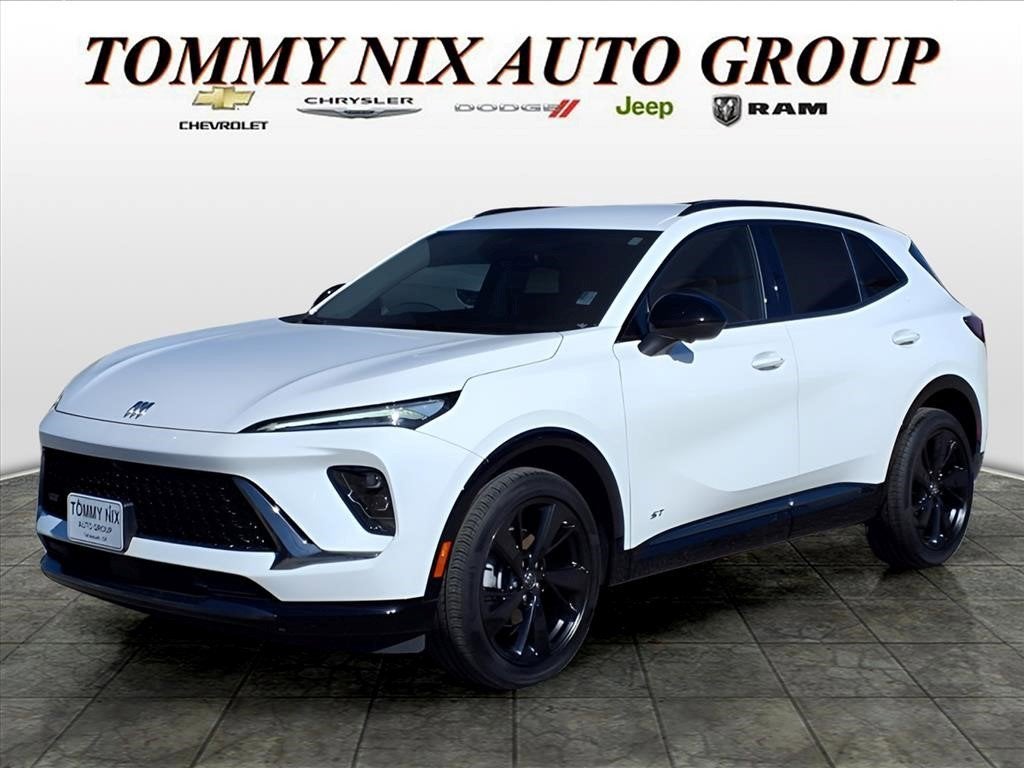 2025 Buick Envision Sport Touring in Summit White — front three-quarter view